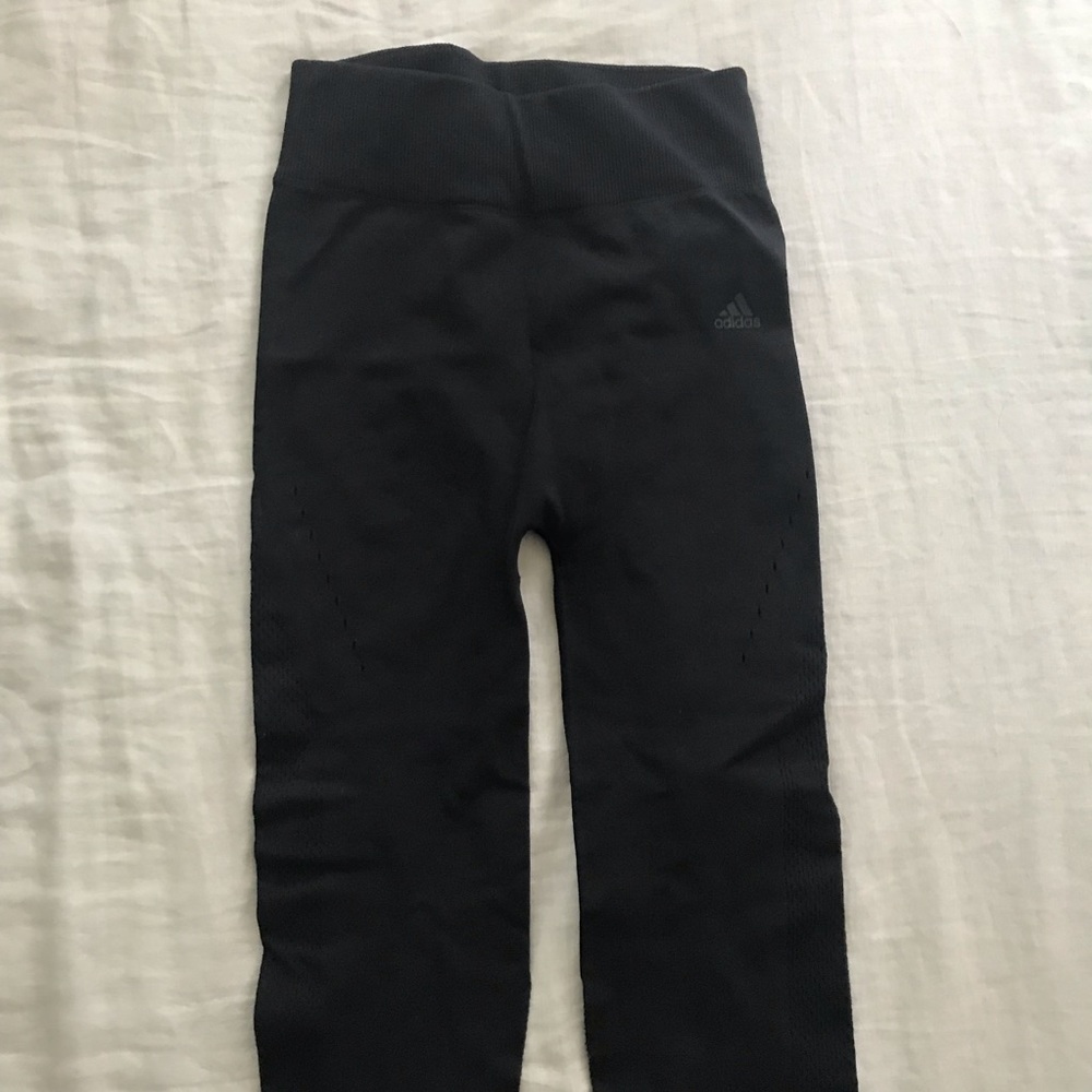 Black Warp Knit Adidas training tights